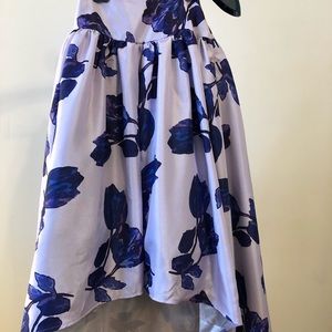 Lavender floral high/low skirt with tulle.